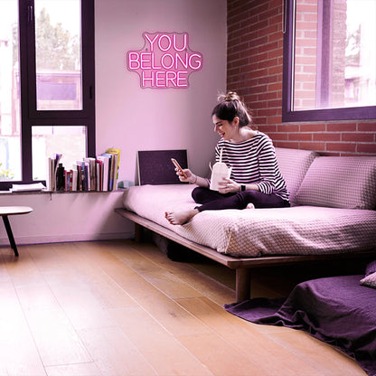 You Belong Here 5V USB LED Neon Sign - Budget Friendly