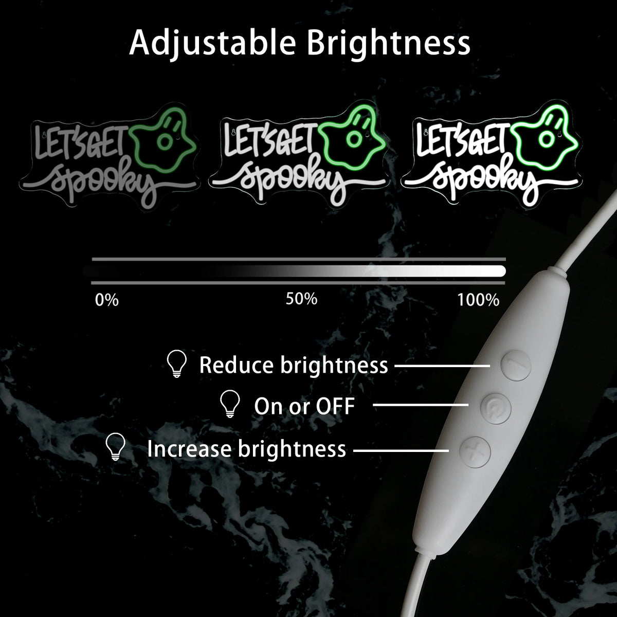“Boo” (abóbora, chapéu de bruxa) – letreiro de néon LED (5 V USB)