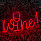 Wine – Copo de vinho no lugar do i – reclame luminoso em néon LED (5 V USB)