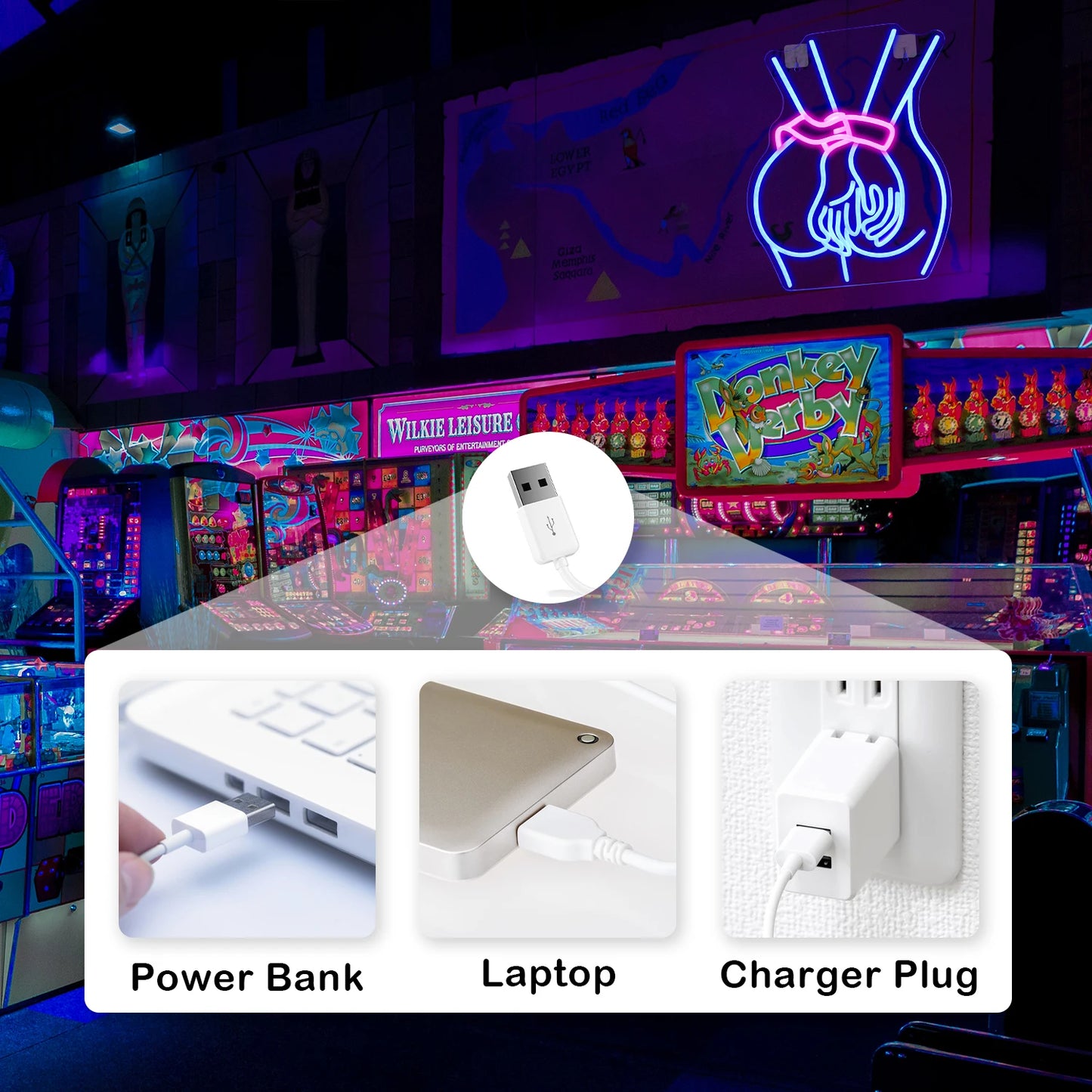 Letreiro de LED Corpo Feminino Sexy 5V USB - Econômico