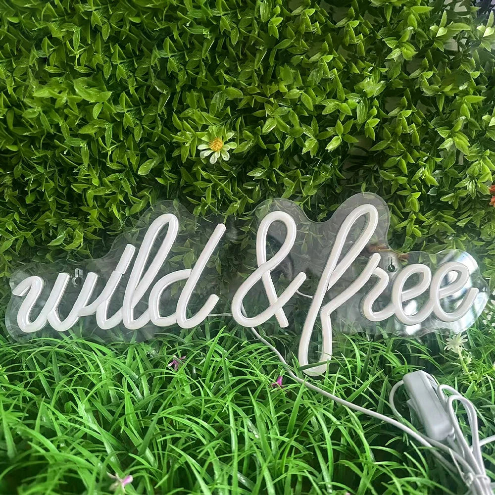 Wild & Free 5V USB LED Neon Sign - Budget Friendly