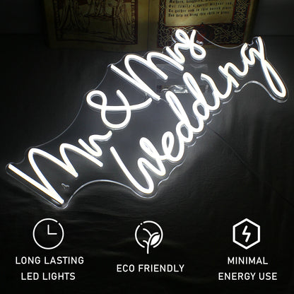 Letreiro de LED Mr&Mrs Casamento 5V USB - Econômico