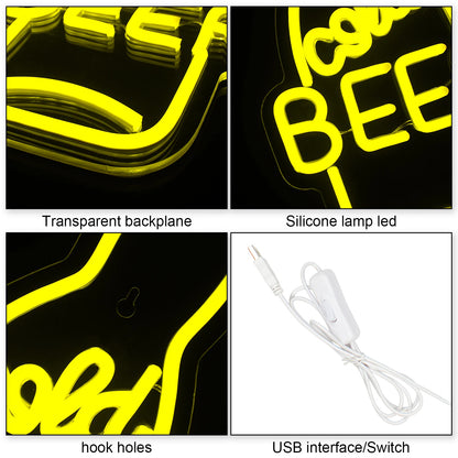 Letreiro de LED USB 5V Cerveja - Econômico