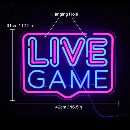 Live Game 5V USB LED Neon Sign - Budget Friendly