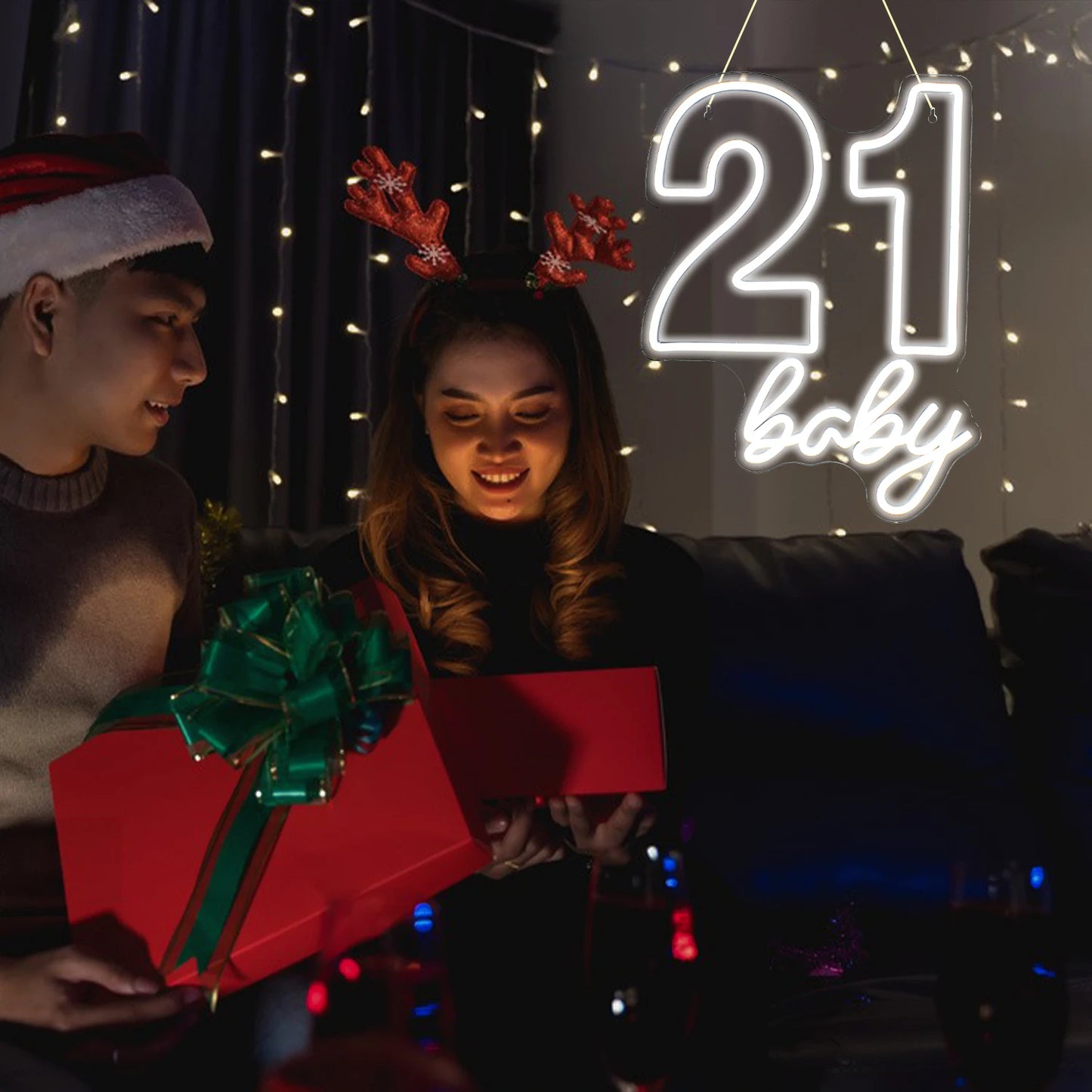 Letreiro de LED 5V USB "Happy Birthday" para Bebês - Econômico