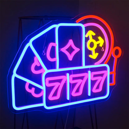 Sinal de Neon LED 5V USB "Luck 777" - Econômico