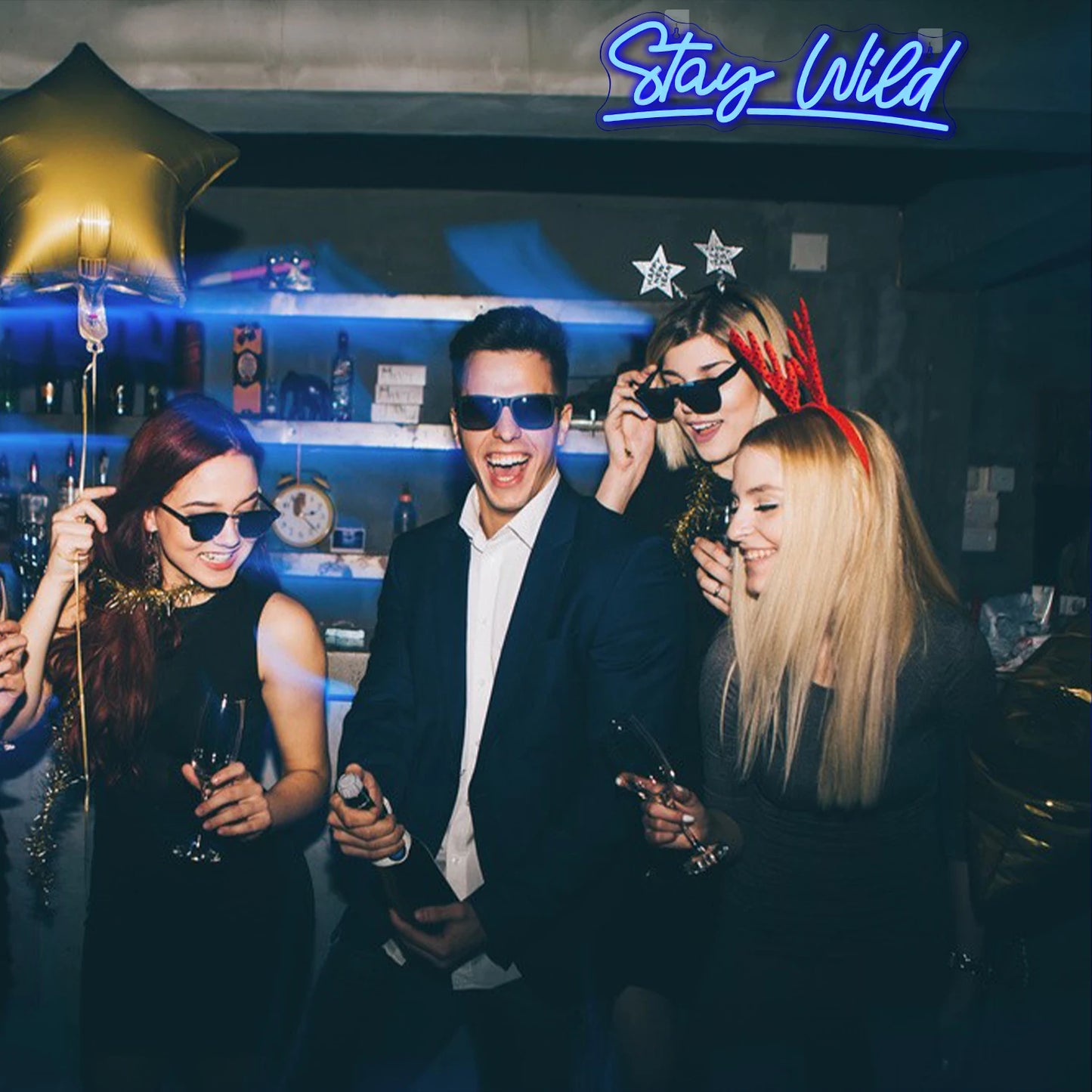 Letreiro de LED "Stay Wild" 5V USB - Econômico