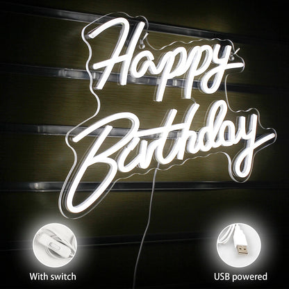 Letreiro de LED "Feliz Aniversário" 5V USB - Econômico