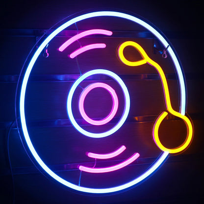 Placa de Led USB 5V em Forma de Disco de Vinil - Econômica