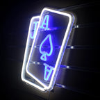 Cartas e símbolo de espadas – letreiro de néon LED (5 V USB)