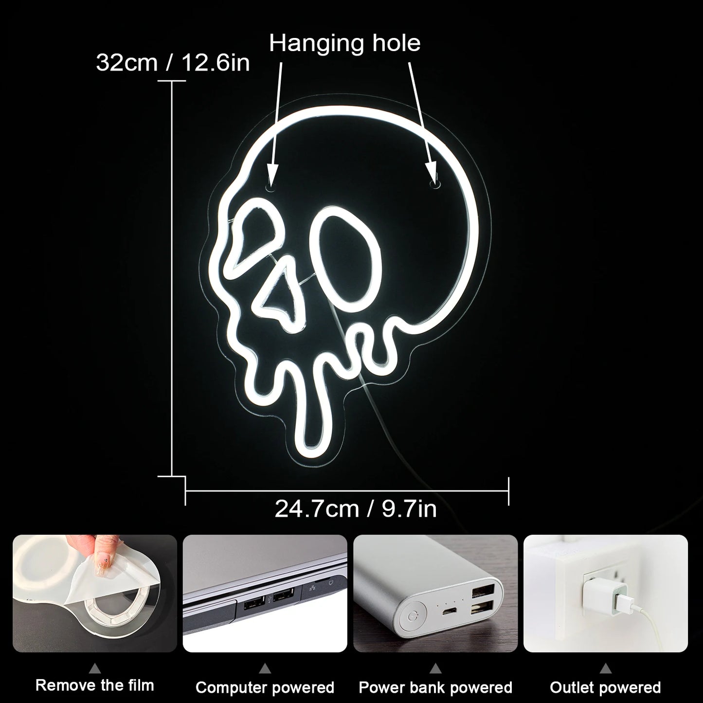 Letreiro de LED USB 5V para Halloween - Econômico