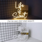 Life is Sweet – reclame luminoso em néon LED (5 V USB)