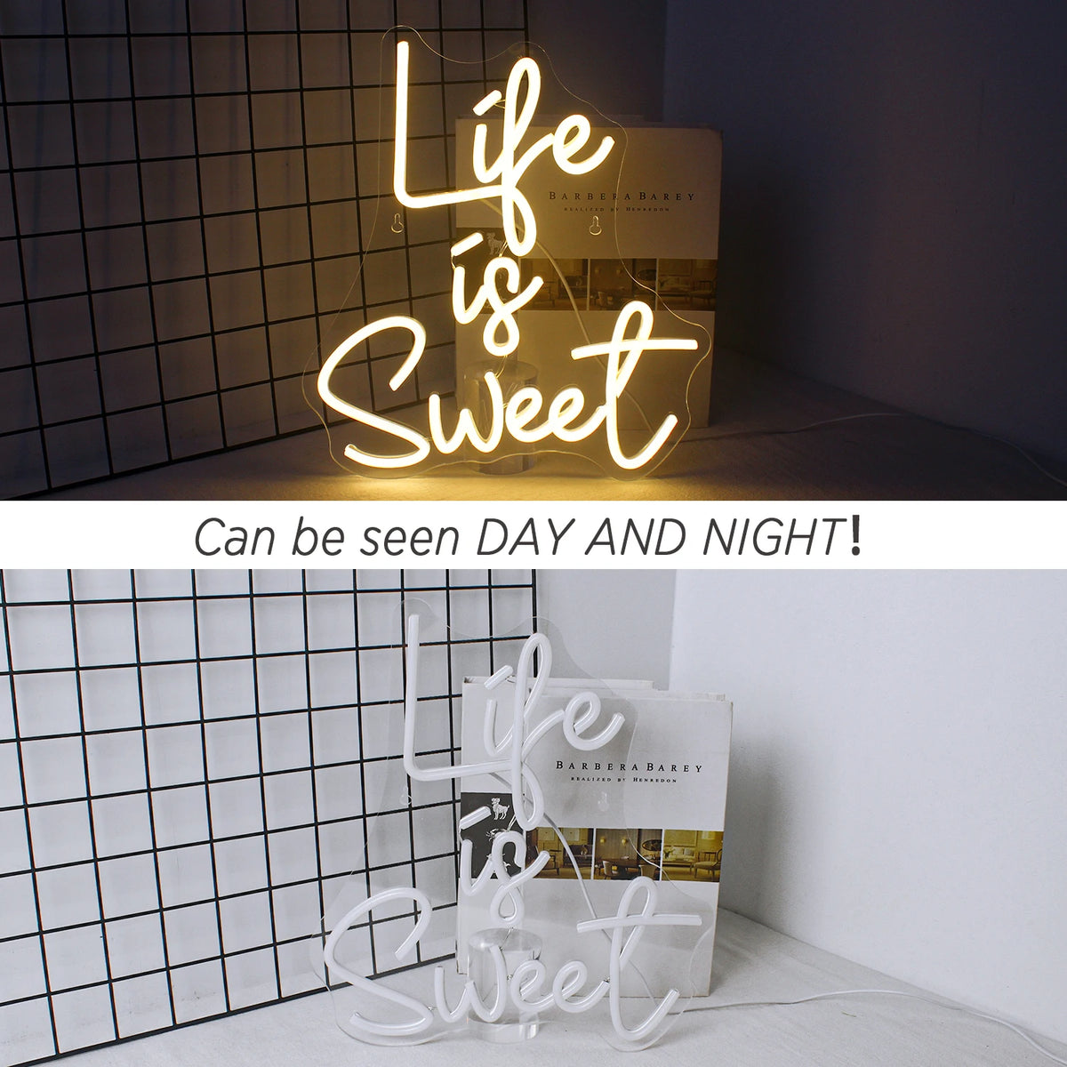 Life is Sweet – reclame luminoso em néon LED (5 V USB)