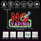 NO VAPING – Cigarro eletrónico riscado – letreiro de néon LED (5 V USB)