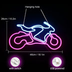Motociclo – letreiro de néon LED (5 V USB)