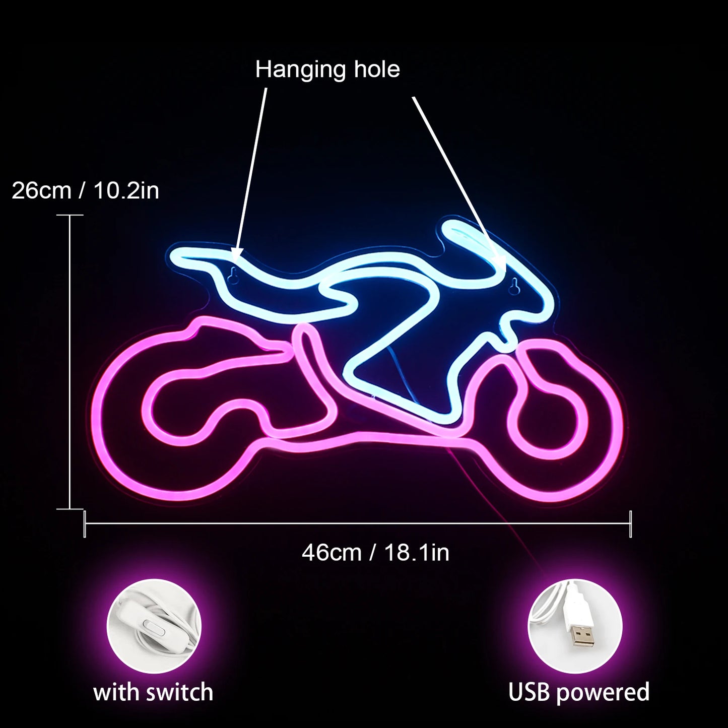 Placa de LED USB 5V para Motocicleta - Econômica
