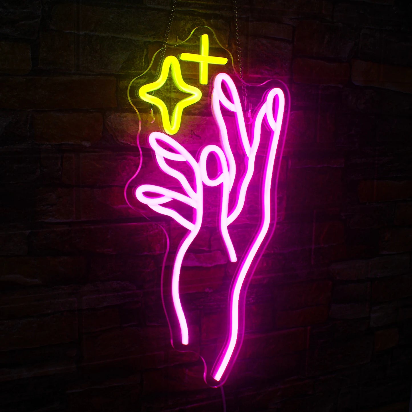 Letreiro de LED em Forma de Estrela Amarela com USB 5V - Econômico
