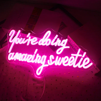 You're Doing Amazing Sweetie 5V USB LED Neon Sign - Budget Friendly