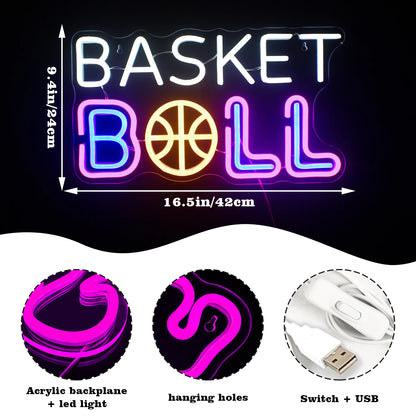 Basketball 5V USB LED Neon Sign - Budget Friendly