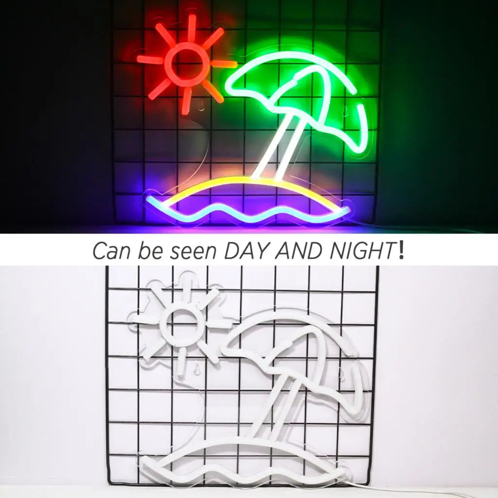 Beach Sun 5V USB LED Neon Sign - Budget Friendly