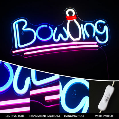 Letreiro de LED USB 5V Bowling - Econômico