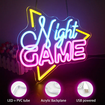 Game Night 5V USB LED Neon Sign - Budget Friendly