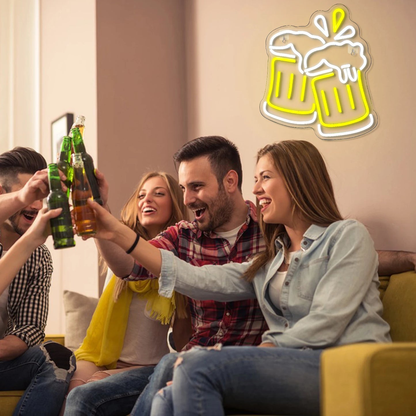 Letreiro de LED "Brinde de Cerveja" 5V USB - Econômico