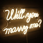 Letreiro de LED "Will You Marry Me" para Decoração de Pedido de Casamento - Econômico, 5V USB
