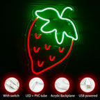 Morango – letreiro de néon LED (5 V USB)