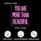 You Are More Than Beautiful – reclame luminoso em néon LED (5 V USB)