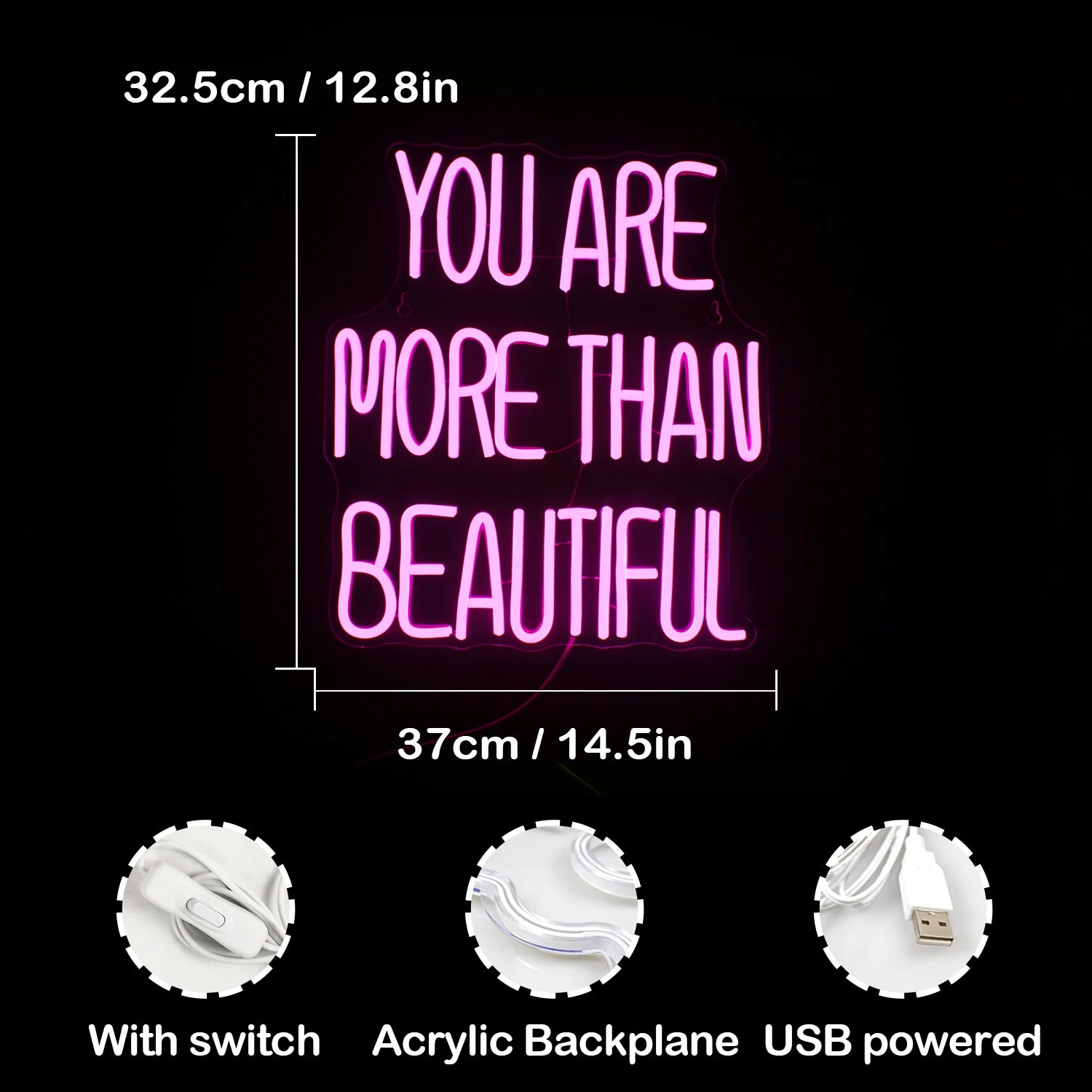 Você é Mais do que Bonita Letreiro de LED USB 5V - Econômico