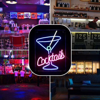 Letreiro de LED Cocktails USB 5V - Econômico
