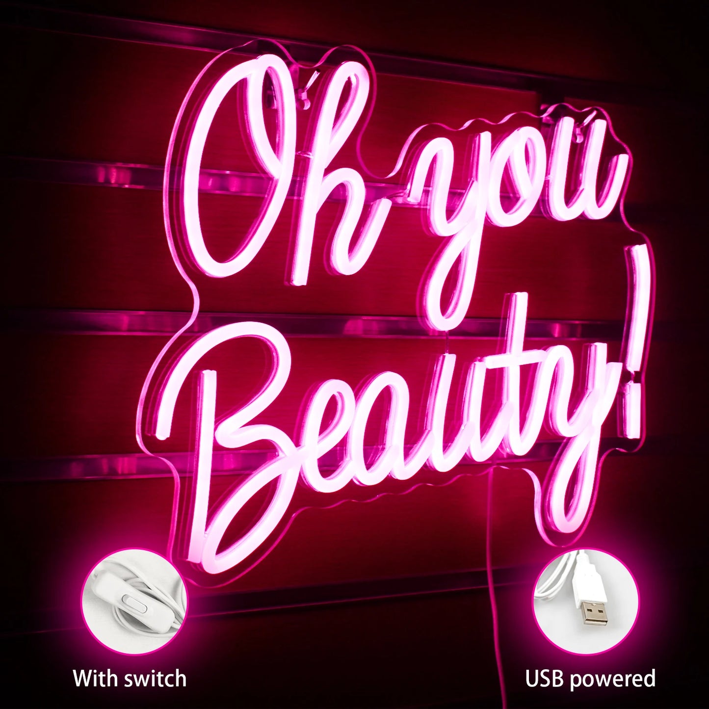 Oh You Beauty 5V USB Letreiro de LED - Econômico