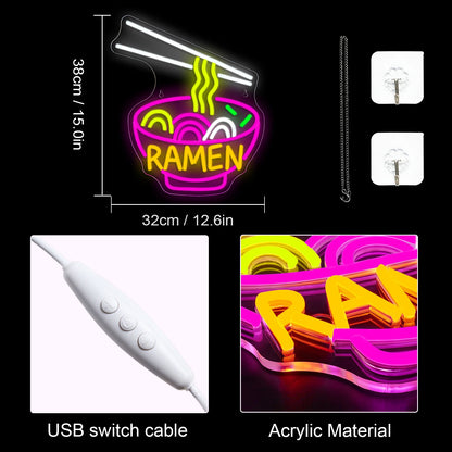 Ramen 5V USB LED Neon Sign - Budget Friendly