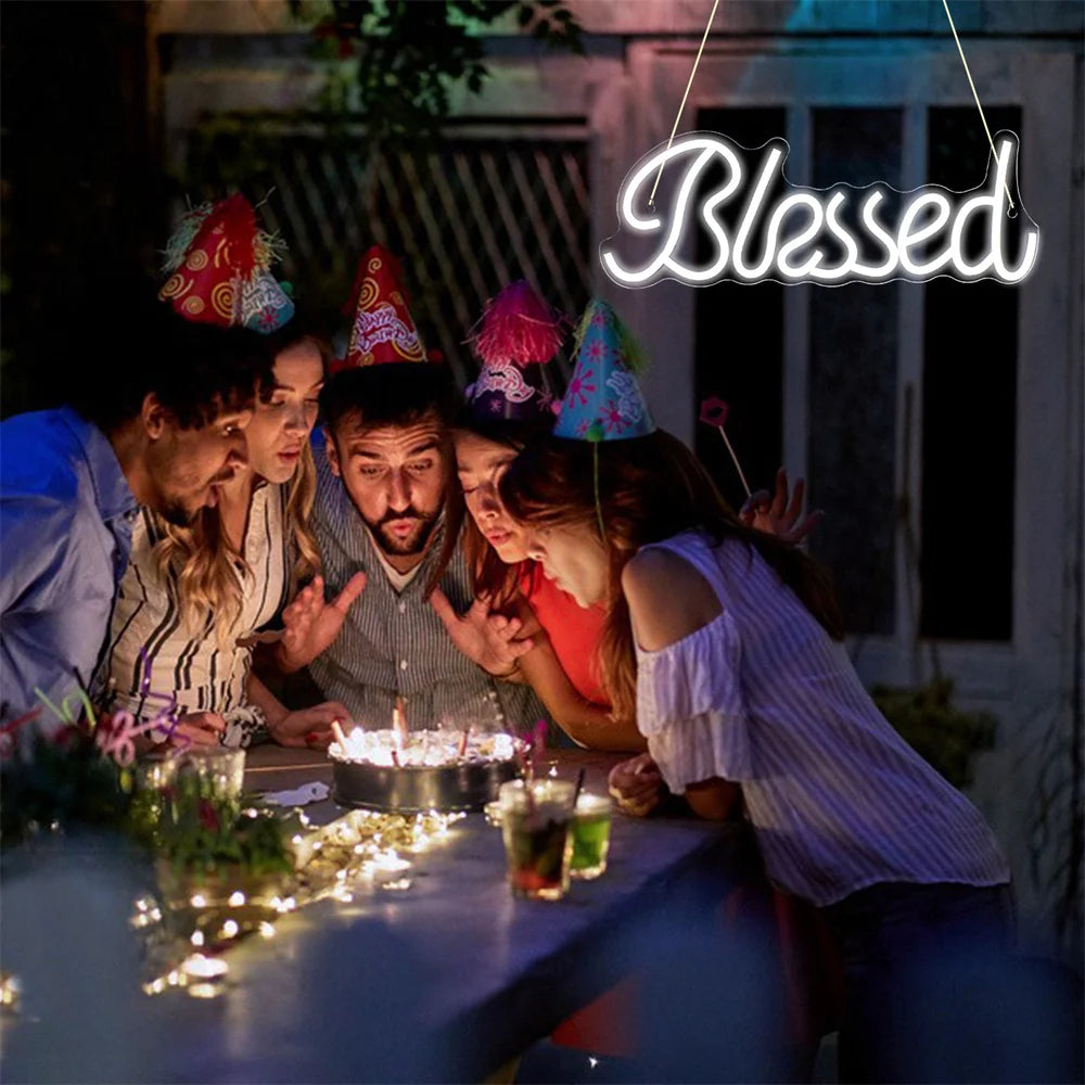 Letreiro de LED "Abençoado" 5V USB - Econômico