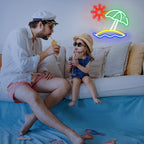 Letreiro de LED Praia Sol 5V USB - Econômico