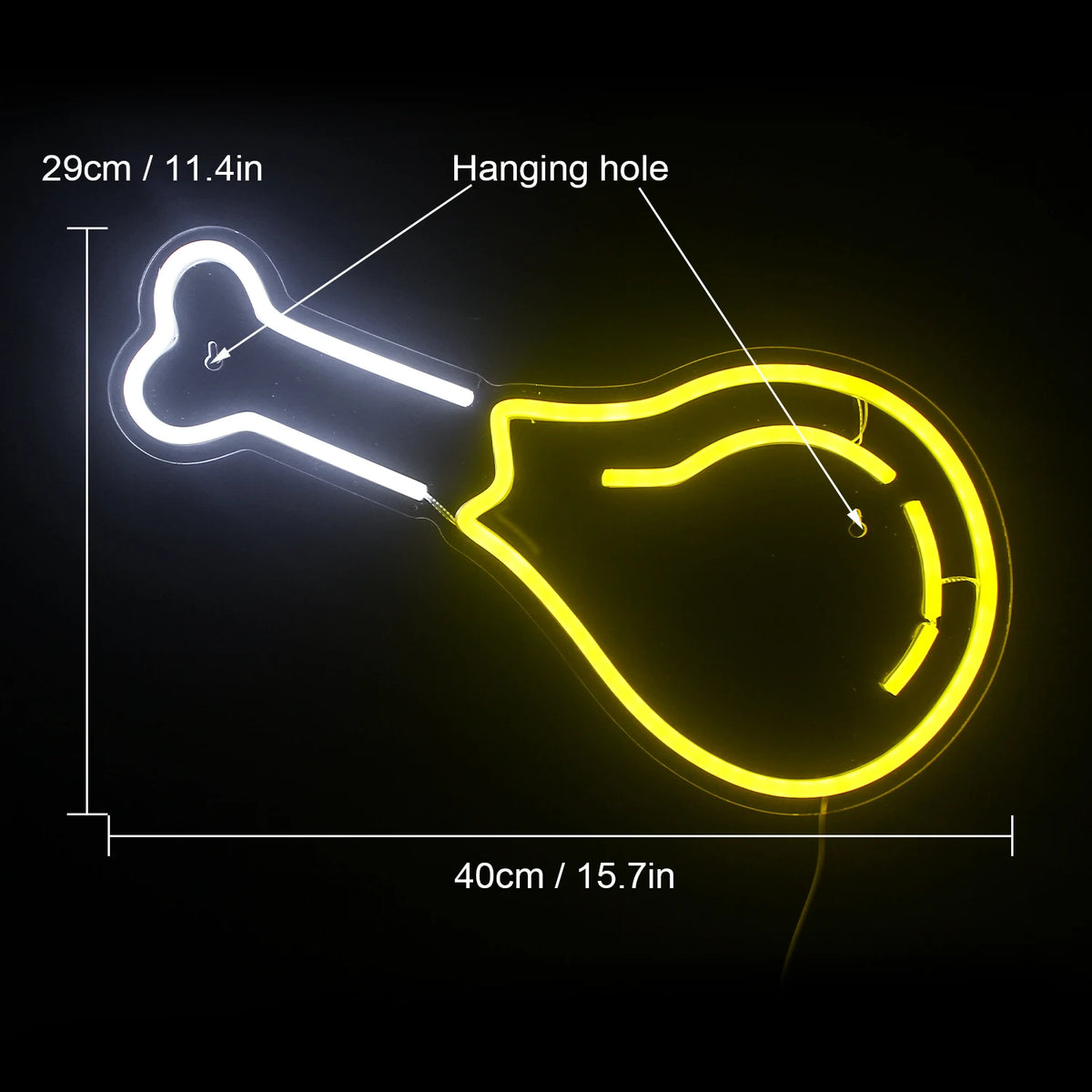 Perna de frango – letreiro de néon LED (5 V USB)
