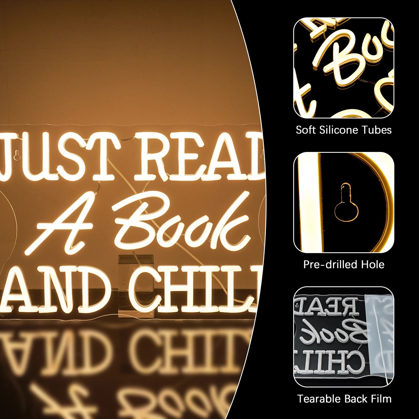 Just Read A Book And Chill 5V USB LED Neon Sign - Budget Friendly