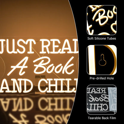 Just Read A Book And Chill 5V USB LED Neon Sign - Budget Friendly