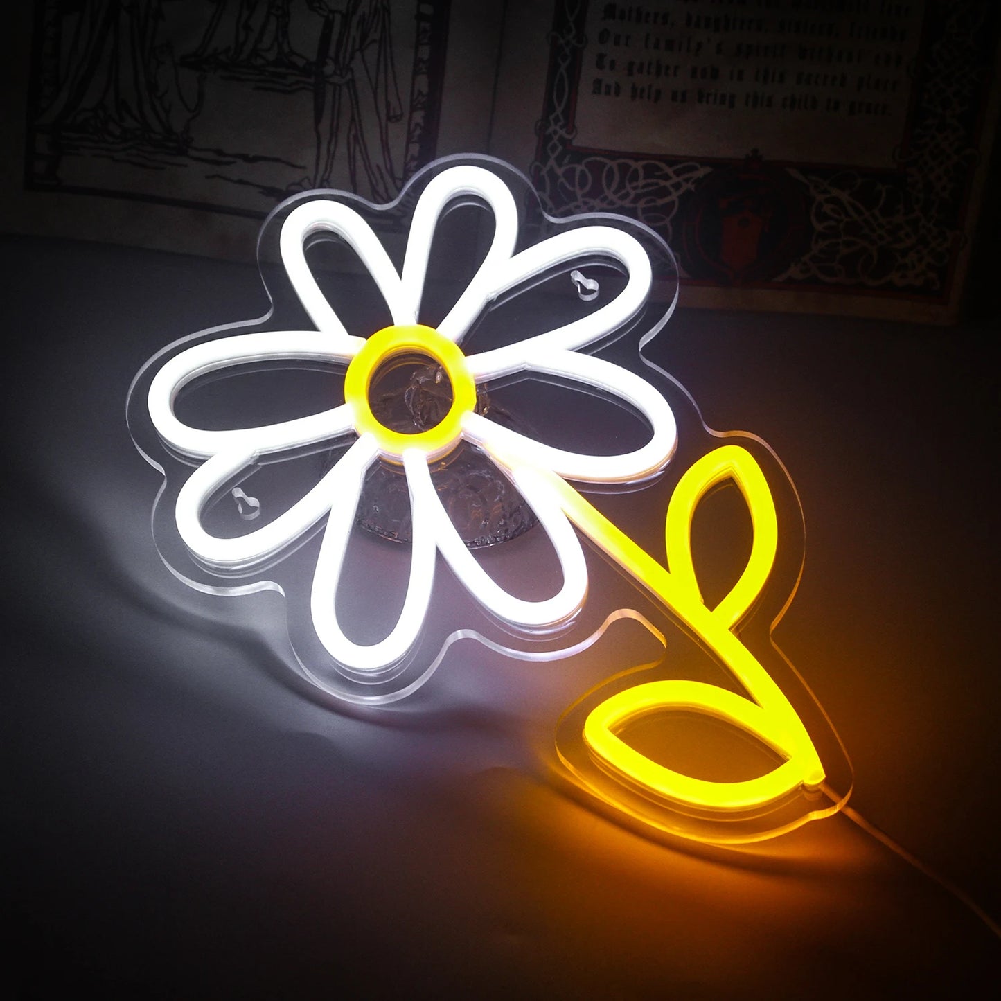 Cute Cartoon Daisy Flower 5V USB LED Neon Sign - Budget Friendly