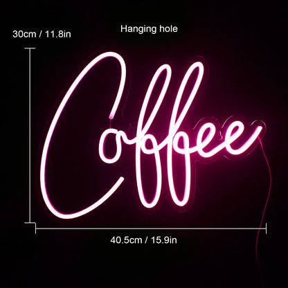 Letreiro de LED Rosa em Formato de Café 5V USB - Econômico