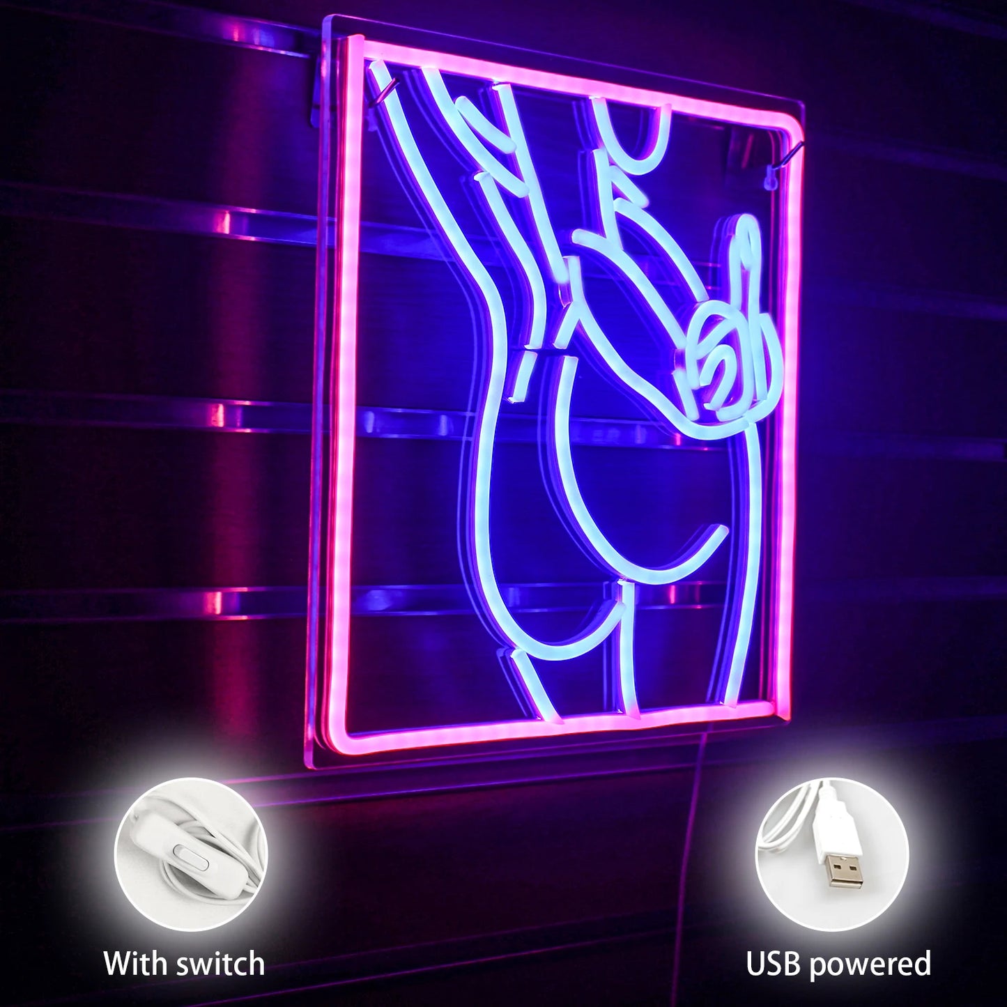 Personality Sexy Woman Body 5V USB LED Neon Sign - Budget Friendly