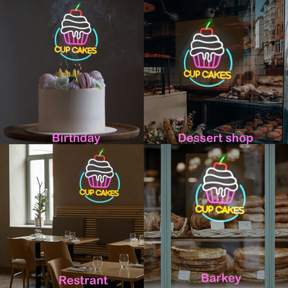 Letreiro de LED USB 5V Cup Cake - Econômico