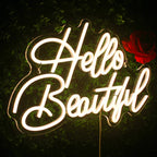 Hello Beautiful – reclame luminoso em néon LED (5 V USB)