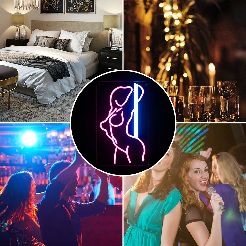 Mulheres sensuais – letreiro de néon LED (5 V USB)