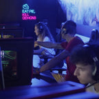EAT PIE, KILL DEMONS – Fatia de tarte – reclame luminoso em néon LED (5 V USB)