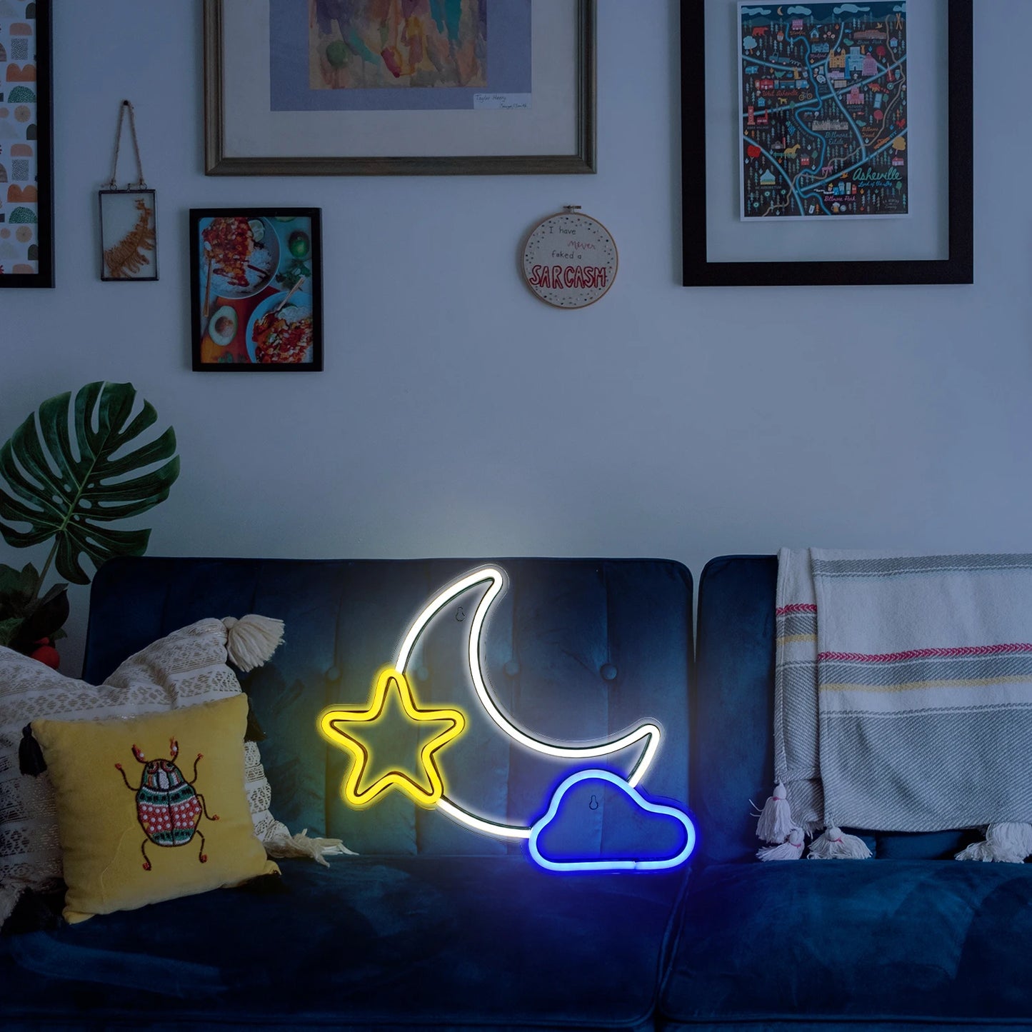 Moon Star 5V USB LED Neon Sign - Budget Friendly