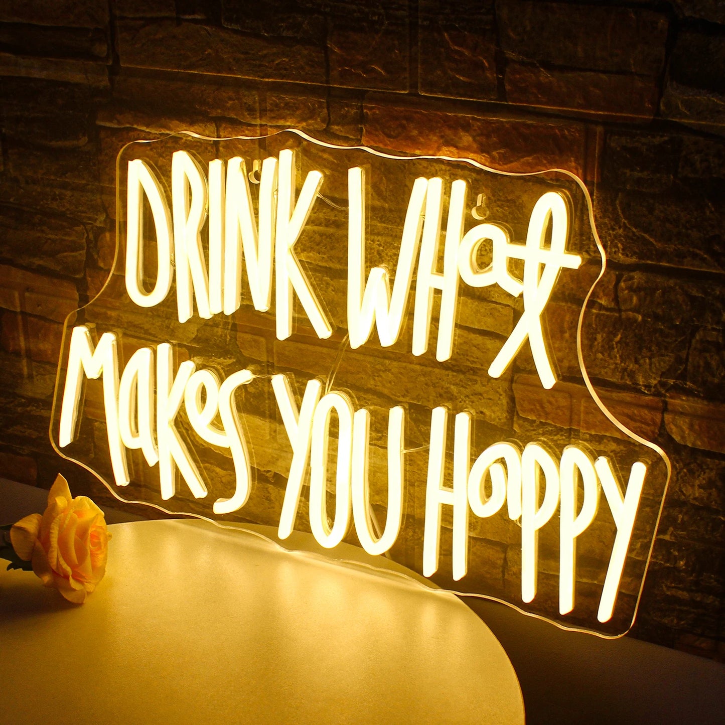 Drink What Makes You Happy 5V USB LED Neon Sign - Budget Friendly