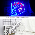 TAROT – Cartas e estrela – letreiro de néon LED (5 V USB)