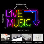 Live Music 5V USB LED Neon Sign - Budget Friendly